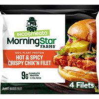 NaN MorningStar Farms Meatless Chicken Filets, Hot and Spicy, 12 Ounce