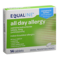 EQUALINE All Day Allergy Relief, Indoor/Outdoor, 10 mg, Tablets, 14 Each