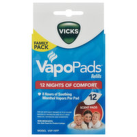 Vicks VapoPads Scent Pads, Refills, Family Pack, 12 Each