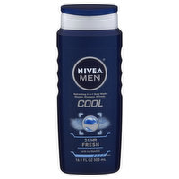 Nivea Men Body Wash, Refreshing 3-in-1, Cool, 16.9 Ounce