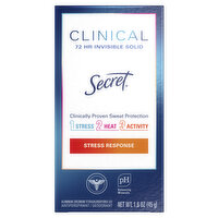 Secret Clinical Strength Clinical Strength Invisible Solid Antiperspirant and Deodorant for Women, Stress Response, 1.6 oz, 1.6 Ounce