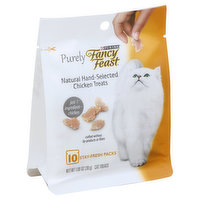 Fancy Feast Purely Cat Treats, Natural, Hand-Selected, Chicken, Stay-Fresh Packs, 10 Each