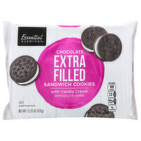 Essential Everyday Sandwich Cookies, with Vanilla Creme, Chocolate, 15.35 Ounce