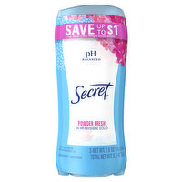 Secret Invisible Solid Antiperspirant and Deodorant, Powder Fresh, Twin Pack, 2.1 oz each, 2.6 Ounce