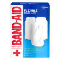 Band-Aid Rolled Gauze, Flexible, 5 Each