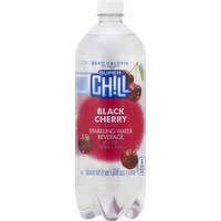 Super Chill Sparking Water Beverage, Black Cherry Flavored, 33.8 Ounce