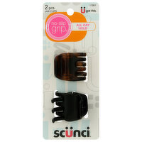 Scunci Jaw Clips, No-Slip Grip, 2 Each