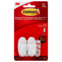 COMMAND Hooks, Designer, General Purpose, Small, 2 Each