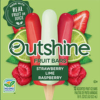 Outshine Fruit Ice Bars, Strawberry/Lime/Raspberry, Assorted, 12 Pack, 12 Each