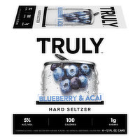 Truly Hard Seltzer, Blueberry & Acai, 6 Each