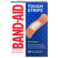 Band-Aid Tough Strips Adhesive Bandages, All One Size, 20 Each