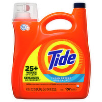 Tide Tide Liquid Laundry Detergent, Clean Breeze, 107 loads, 154 oz, HE Compatible, 154 Ounce