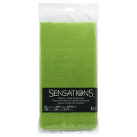 SENSATIONS Tablecover, Plastic Lined, Fresh Green, 1 Each