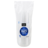 Essential Everyday Party Cups, Clear Plastic, 10 Ounce, 18 Each