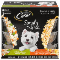 Cesar Simply Crafted Canine Cuisine Complement, In Natural Juices, 2 Varieties, 8 Each