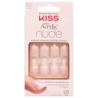 Kiss Salon Acrylic Nails, French, Nude, Real Short, 1 Each