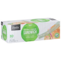 Essential Everyday Sandwich Bags, Click 'n Lock Double Zipper, Extra Large, 30 Each