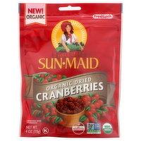 Sun Maid Cranberries, Organic, Dried, 4 Ounce