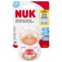 NUK Pacifier, Orthodontic, Silicone, 6-18 m, 2 Ounce