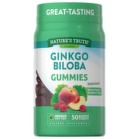 Nature's Truth Ginko Biloba, Peach Raspberry Flavor, Vegan Gummies, 50 Each