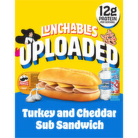 Lunchables Uploaded 6-Inch Turkey & Cheddar Cheese Sub Sandwich Meal Kit with Water, Pringles Potato Crisps, Hershey's Kisses & Kool-Aid Tropical Punch SIngle, 15 Ounce