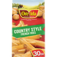 Ore-Ida Country Style French Fries Seasoned Frozen Potatoes with Skins, 30 Ounce