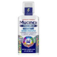 Mucinex Severe Cold & Flu, Maximum Strength, Kickstart, Liquid, Menthol Flavor, 6 Fluid ounce