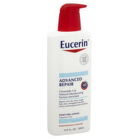 Eucerin Lotion, Light Feel, Advanced Repair, Fragrance Free, 16.9 Ounce