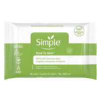 Simple Cleansing Wipes, Micellar, 25 Each