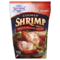 Arctic Shores Shrimp, Cooked, Peeled & Deveined, Tail-Off, 16-20, 16 Ounce