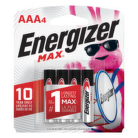 Energizer Alkaline Batteries, AAA, 1.5V, 4 Each