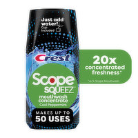 Crest Squeez Squeez Mouthwash Concentrate, Cool Peppermint Flavor, Up to 50 Uses, 50 mL Bottle, 1.69 Fluid ounce