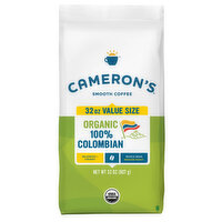 Cameron's Coffee, Organic, Whole Bean, Medium Roast, 100% Colombian, 32 Ounce