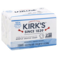 Kirk's Gentle Castile Soap, Original Fresh Scent, 3 Pack, 3 Each
