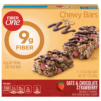 Fiber One Chewy Bars, Oats & Chocolate Strawberry, 5 Each