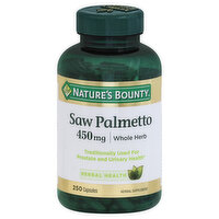 Nature's Bounty Saw Palmetto, 450 mg, Capsule, 250 Each