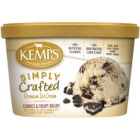 Kemps Simply Crafted Ice Cream, Premium, Cookies & Cream Dream, 1.5 Quart