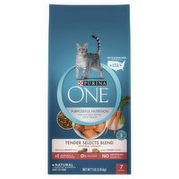 Purina One Cat Food, Adult, Natural, Tender Selects Blend with Real Salmon, 7 Pound