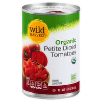 Wild Harvest Tomatoes, Organic, Petite, Diced, 14.5 Ounce