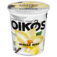 Oikos Yogurt, Nonfat, Blended Greek, Vanilla Bean, 32 Ounce