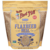 Bob's Red Mill Flaxseed Meal, Premium, Whole Ground, 32 Ounce