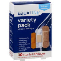 Equaline Adhesive Bandages, Variety Pack, 30 Each
