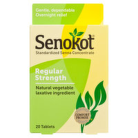 Senokot Overnight Relief, Regular Strength, Tablets, 20 Each