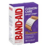 Band Aid Cushion-Care Bandages, Sport Strip, All One Size, 30 Each