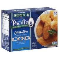 Pacific Sustainable Seafood Cod, Gluten Free, Crispy Battered, 10 Ounce