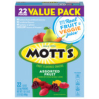 Mott's Fruit Flavored Snacks, Assorted Fruit, Value Pack, 22 Each