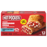 Hot Pockets Sandwiches, Premium, Garlic Buttery Crust, Pepperoni Pizza, 12 Pack, 12 Each