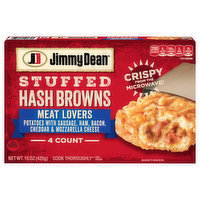 Jimmy Dean Hash Browns, Stuffed, Meat Lovers, 4 Each