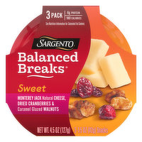 Sargento Balanced Breaks, Monterey Jack/Cranberries/Walnuts, Sweet, 3 Pack, 3 Each