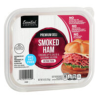 Essential Everyday Ham, Smoked, Ultra Thin, Premium Deli, 9 Ounce